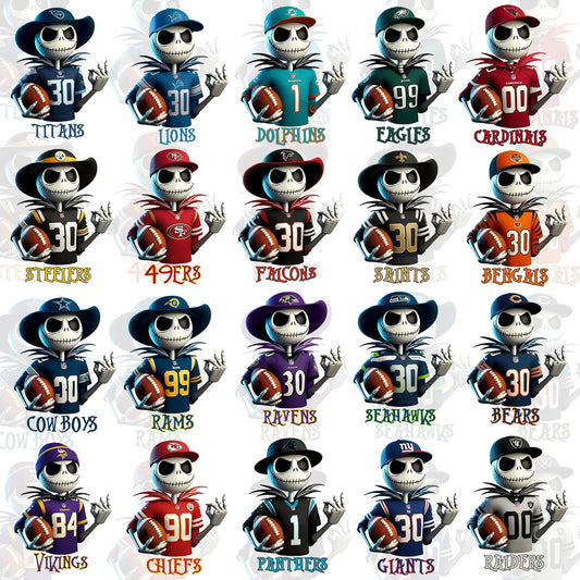32 Skellington NFl T Shirt Designs