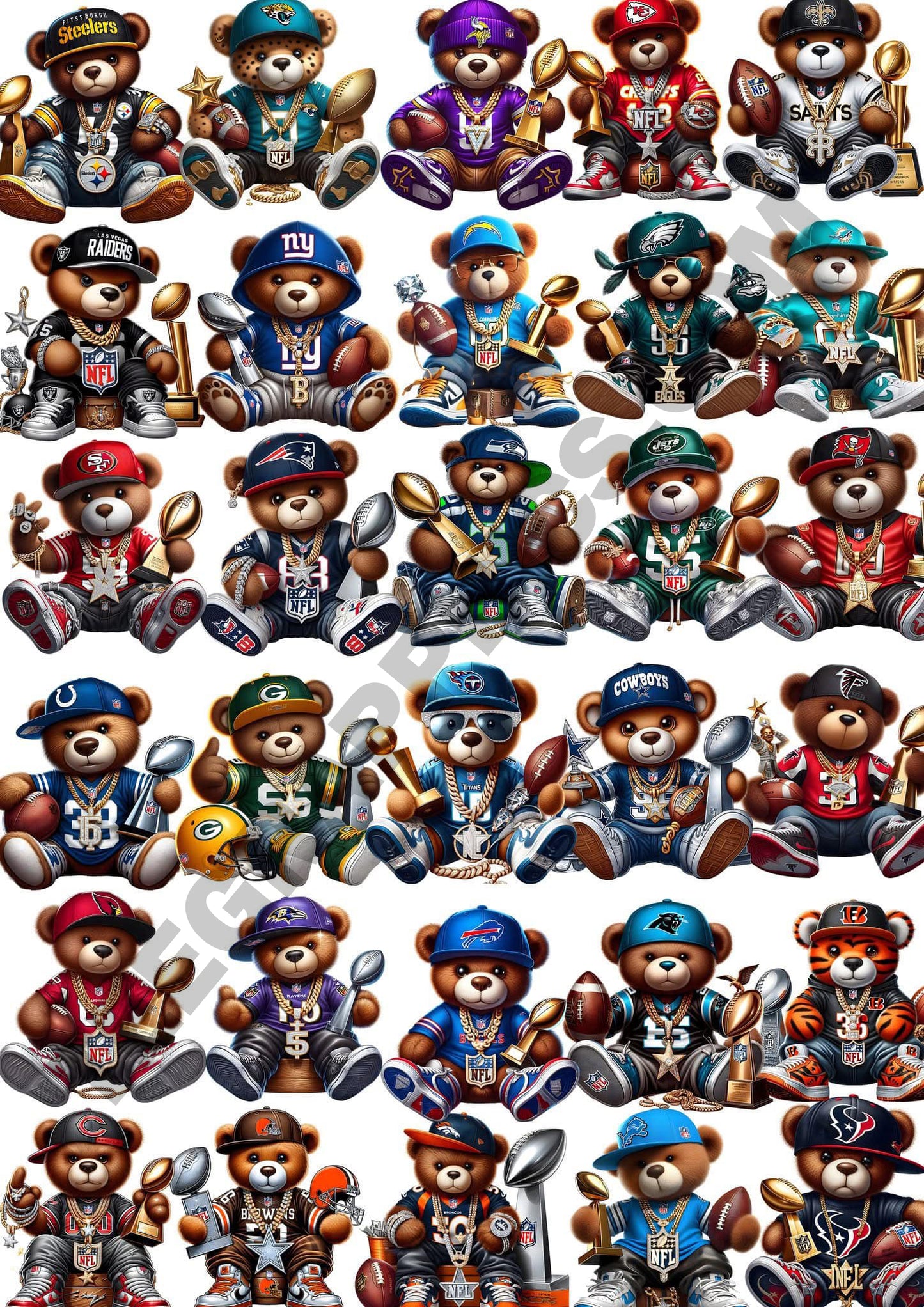 Luxury Teddy NFL T Shirt Designs Vol2