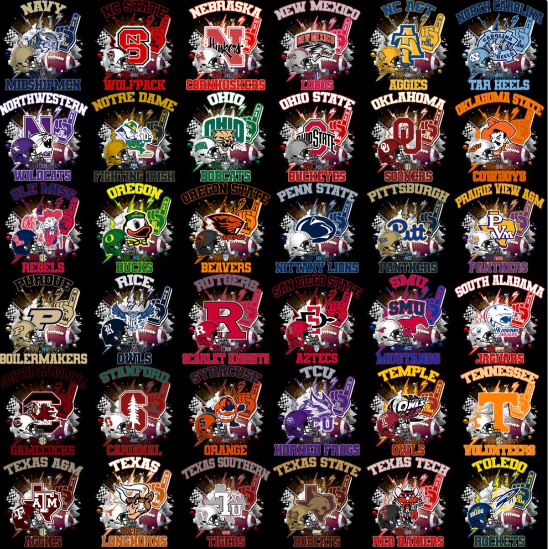 127 College NCAA Team Retro T Shirt Desigs