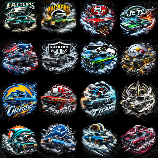 32 NFL Smoke Car T Shirt Designs