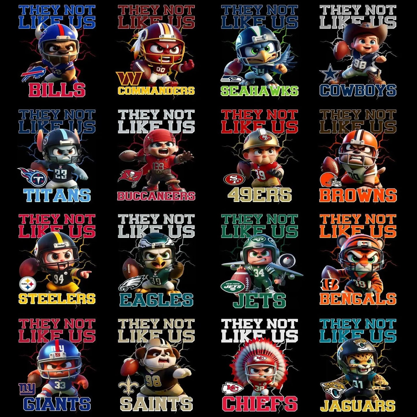 Cute NFL Mascot Designs TeeGrapphics