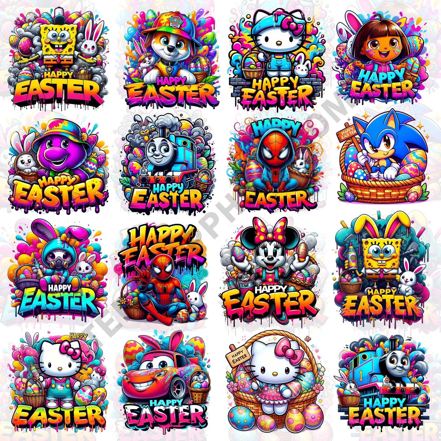 20 Cartoon Happy Easter T Shirt Designs