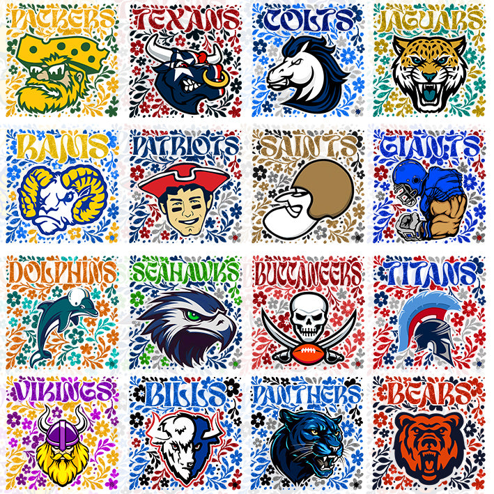 32 NFL Floral Mascot T Shirt Designs
