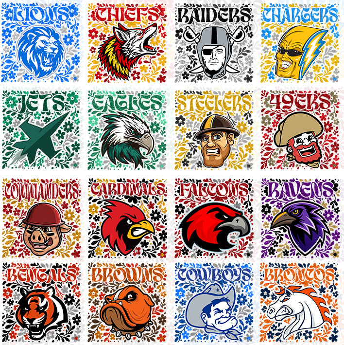 32 NFL Floral Mascot T Shirt Designs