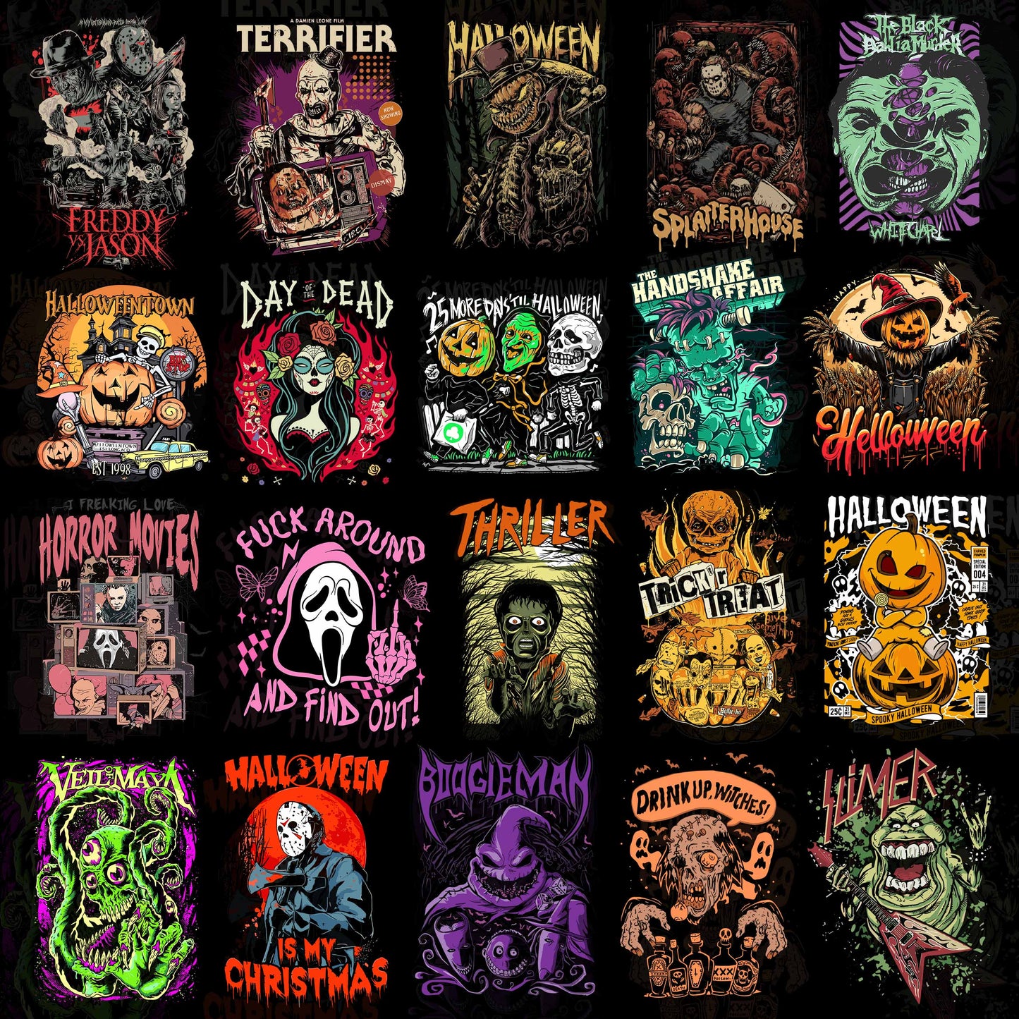 80 Exclucive Halloween T Shirt Designs PNG+SVG