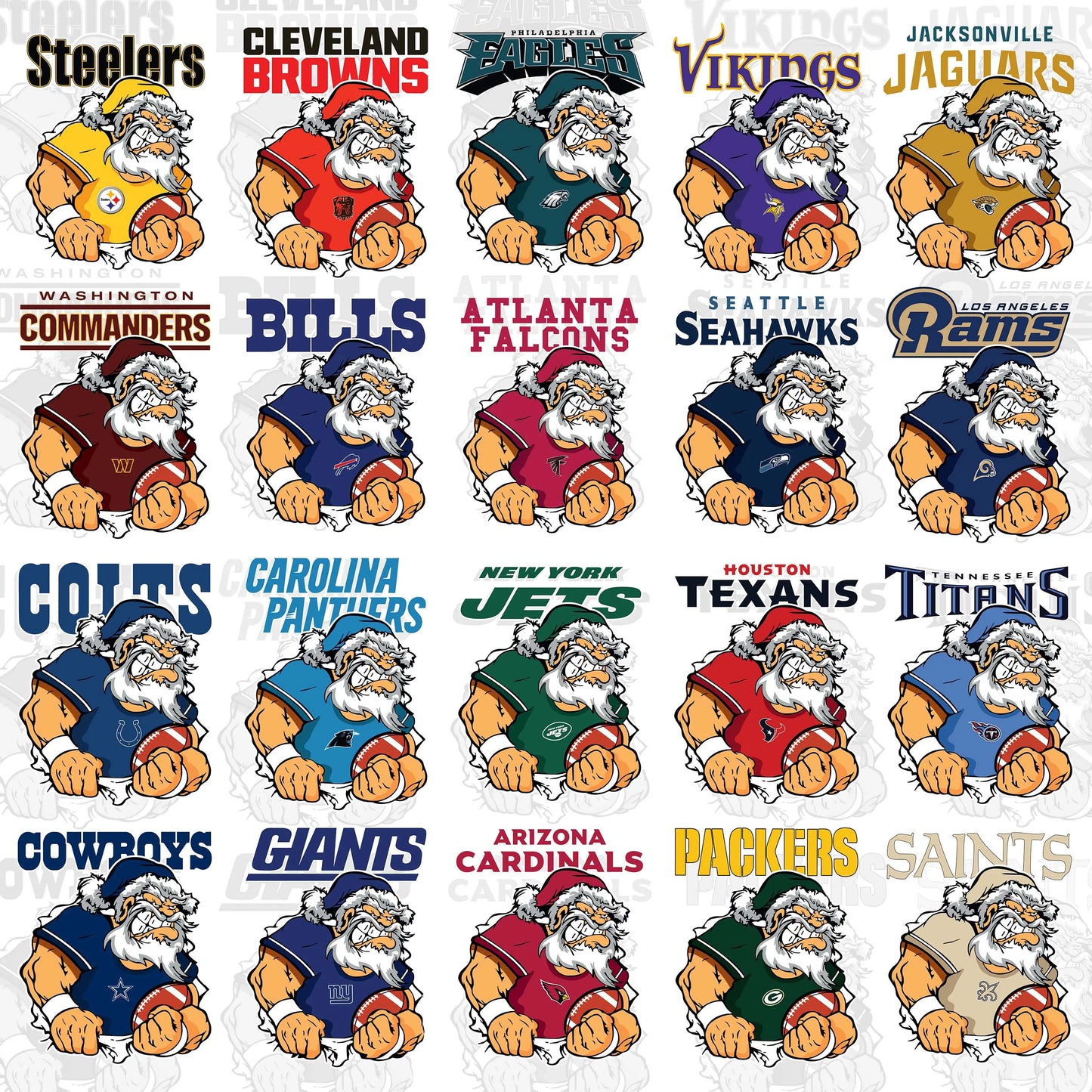 NFL Santa T Shirt Designs TeeGrapphics