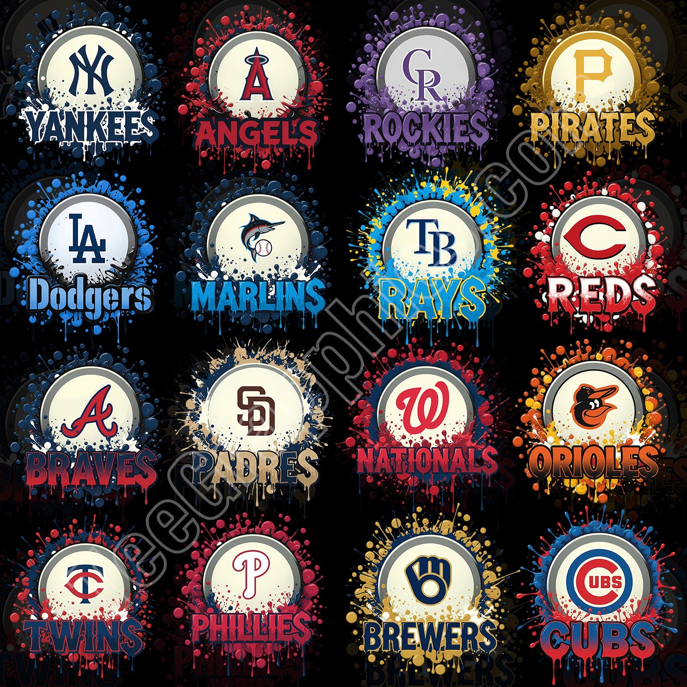 30 Bubble MLB T Shirt Designs