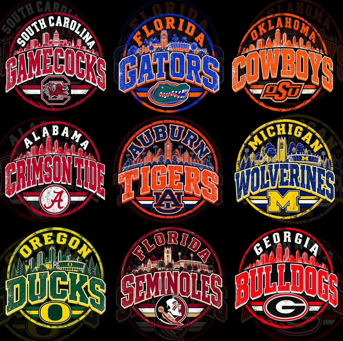 32 NFL Vintage Skyline T Shirt Designs+FREE 10 College Designs