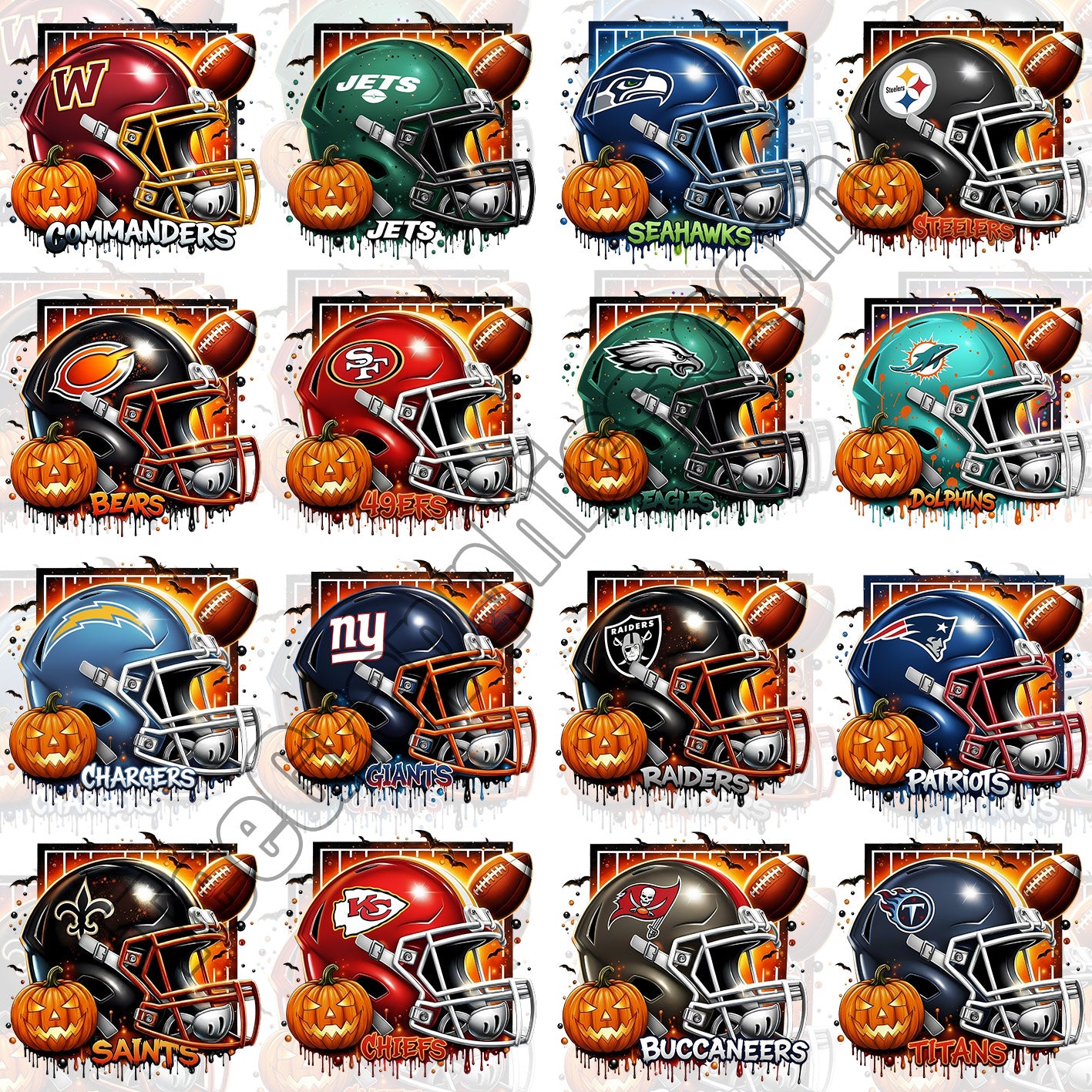 32 Halloween NFL Helmet T Shirt Deisgns