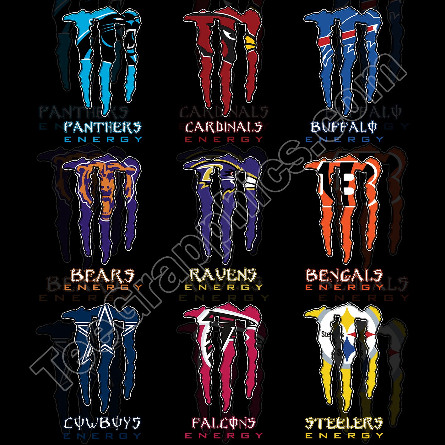 32 Monster Energy NFL T Shirt Designs FREE College Teams