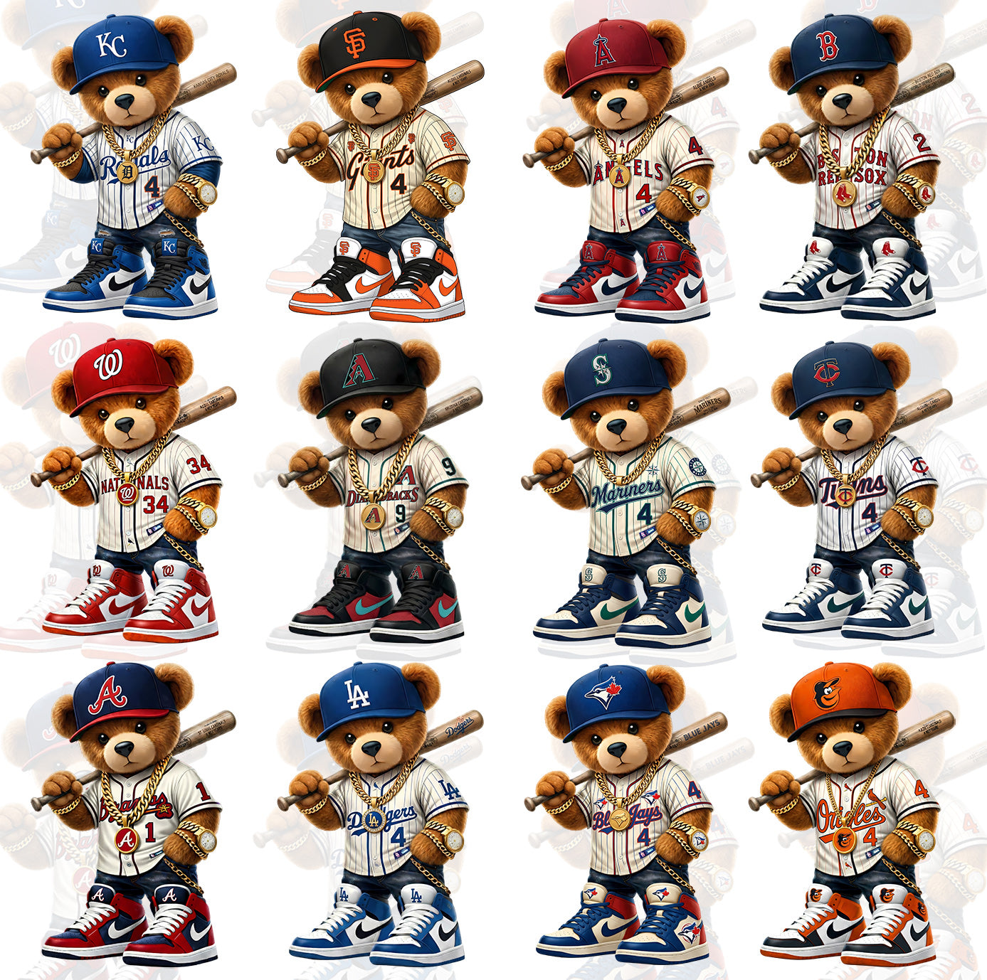 30 Teddy MLB T Shirt Designs