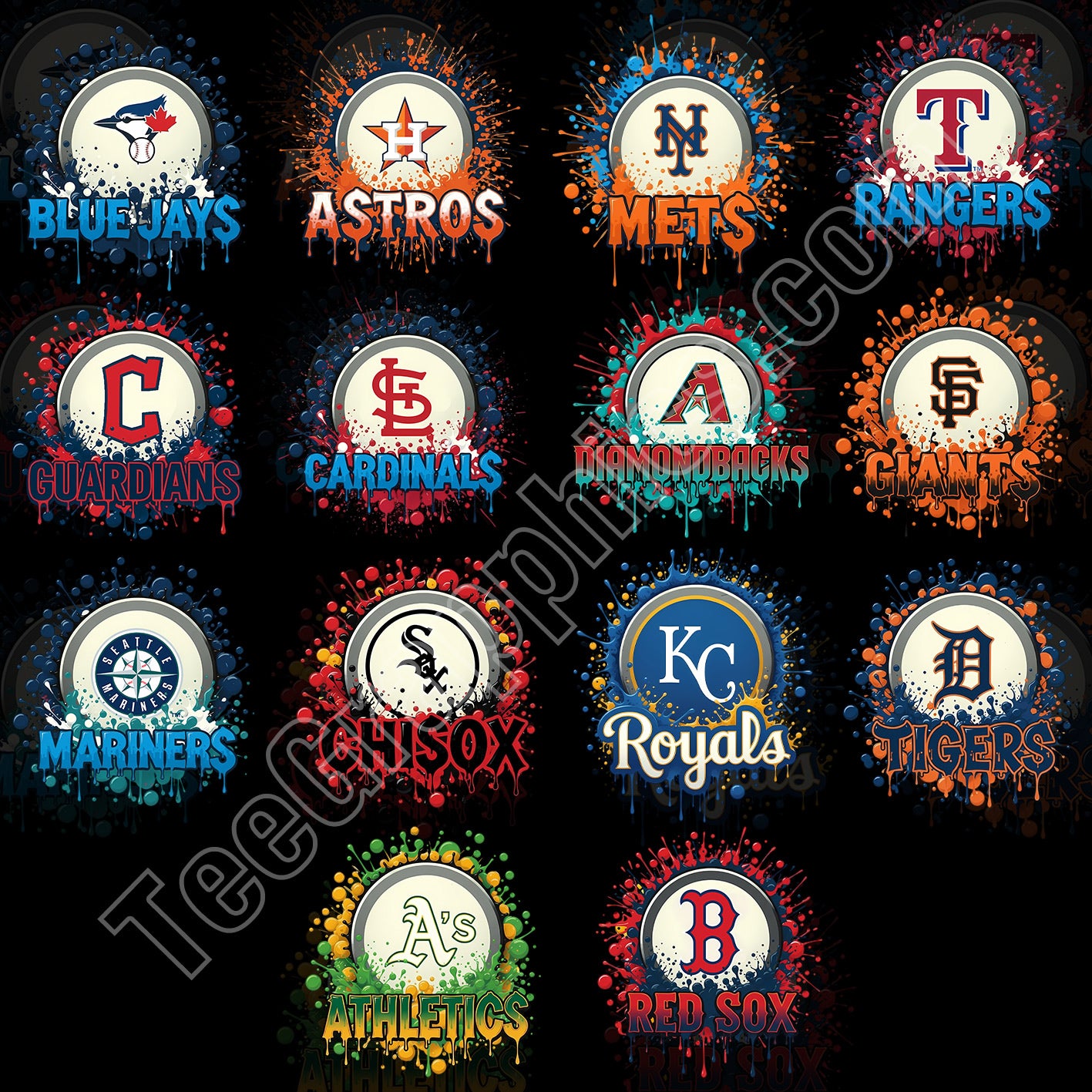 30 Bubble MLB T Shirt Designs