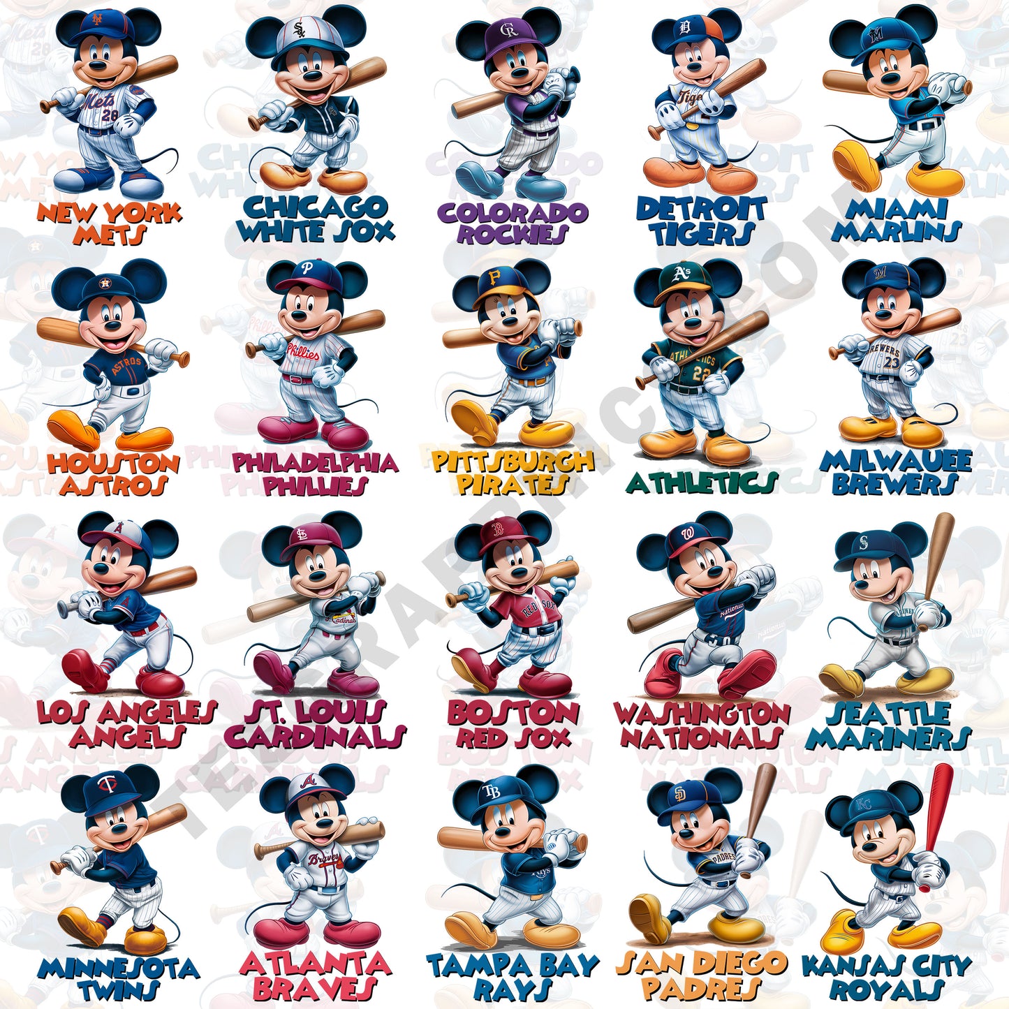 Mickey MLB T Shirt Designs