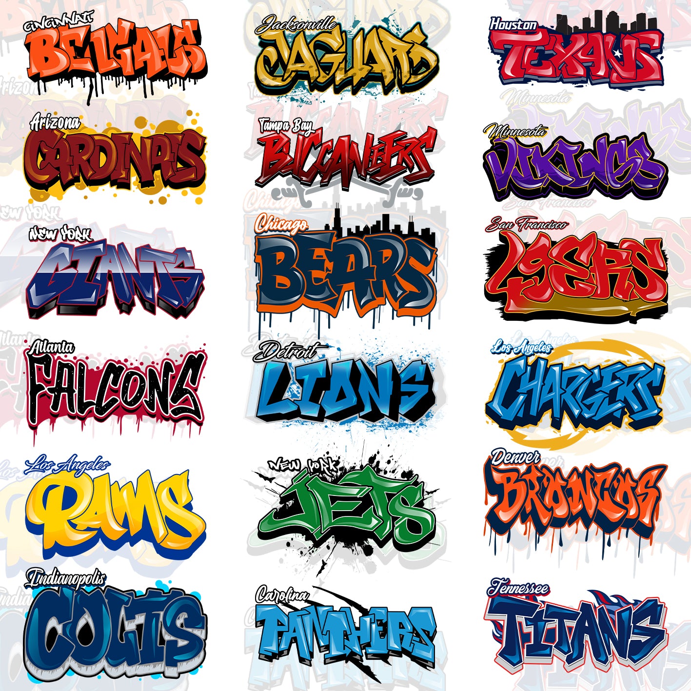 32 Graffity Style NFL T Shirt Designs