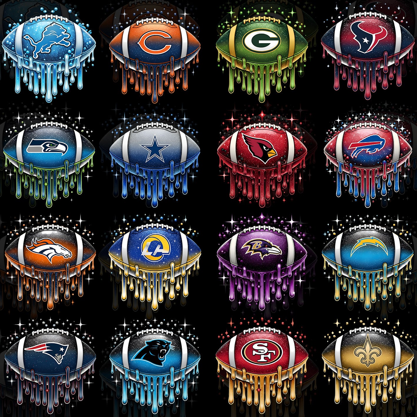 32 Dripping Ball NFL T Shirt Deisgns