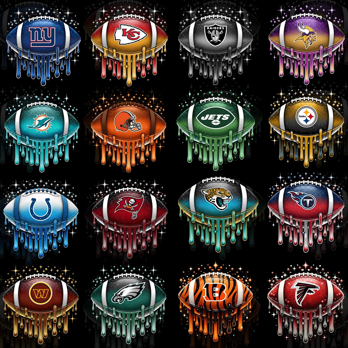 32 Dripping Ball NFL T Shirt Deisgns