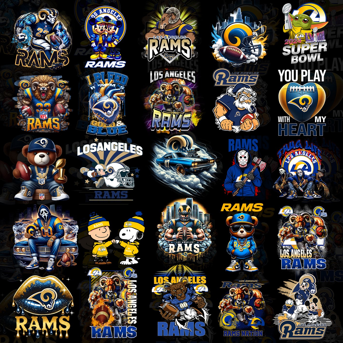 50 Los Angeles Rams T Shirt Designs