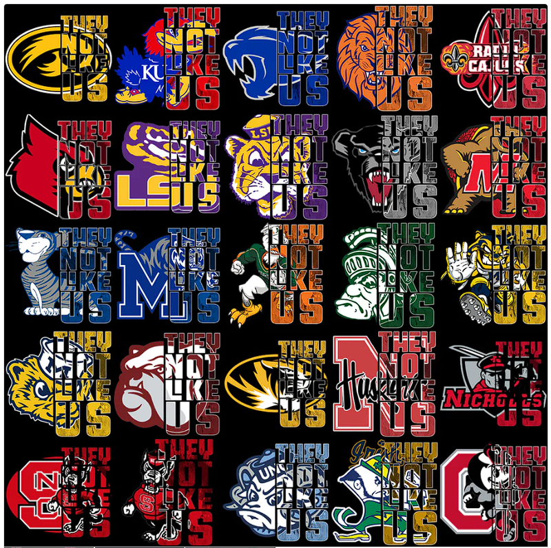60 College NCAA They Not Like Us Football Teams Designs