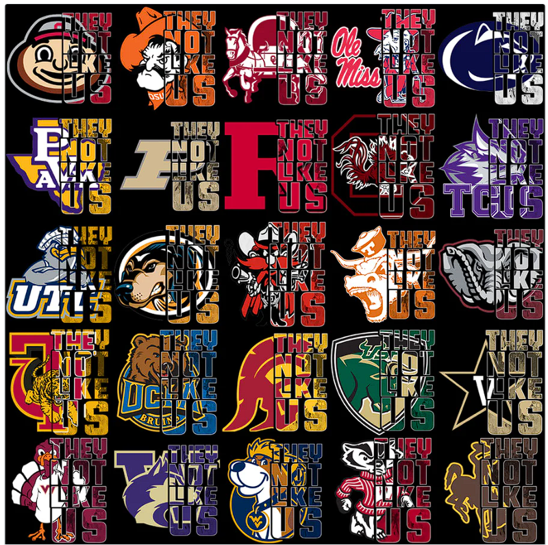 60 College NCAA They Not Like Us Football Teams Designs