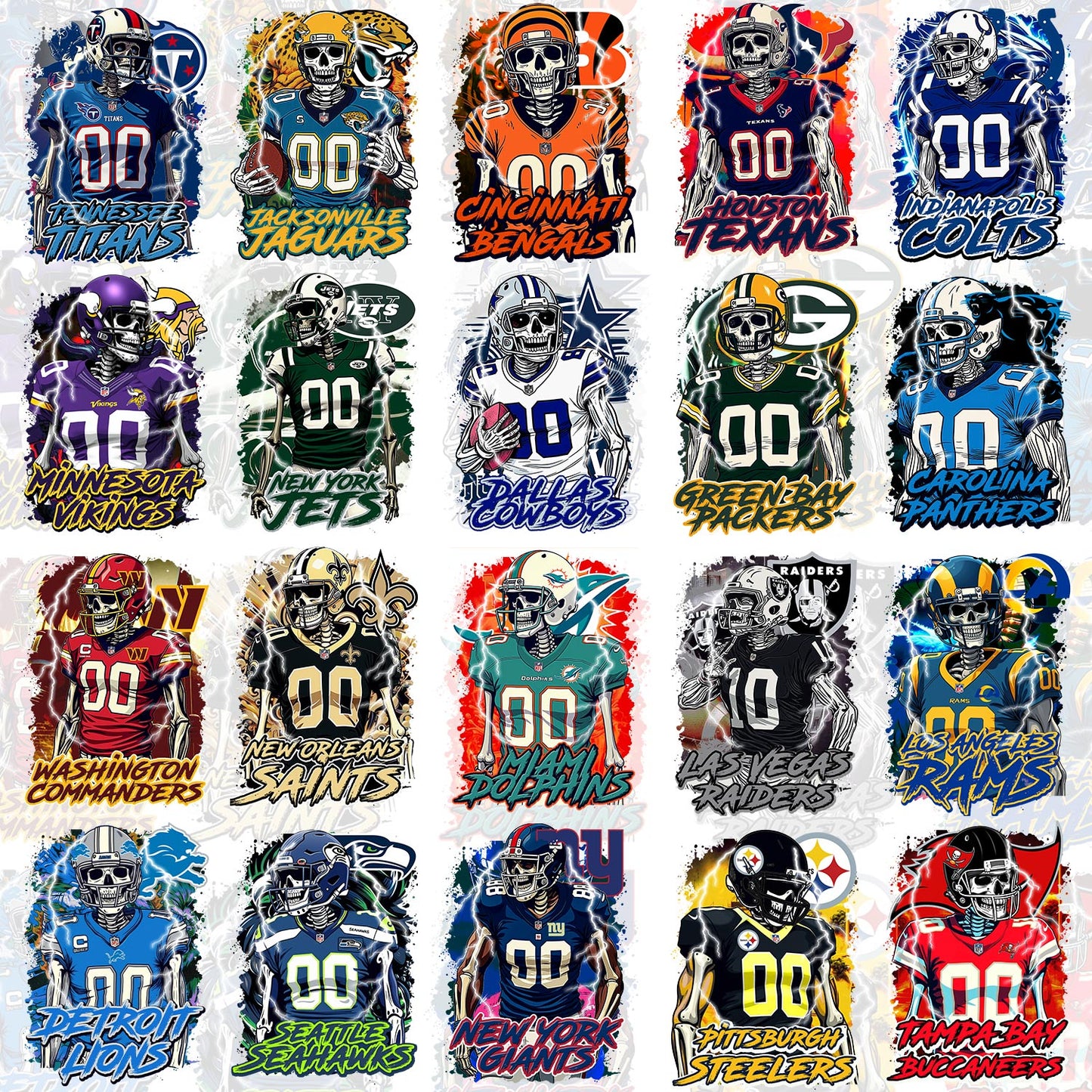 32 Skull NFL T Shirt Designs
