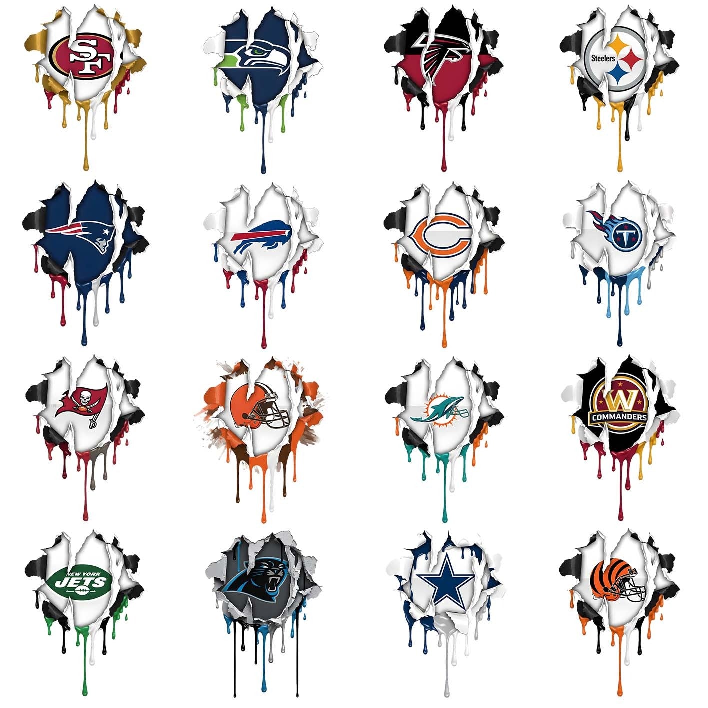 32 Paper Torn NFL T Shirt Designs
