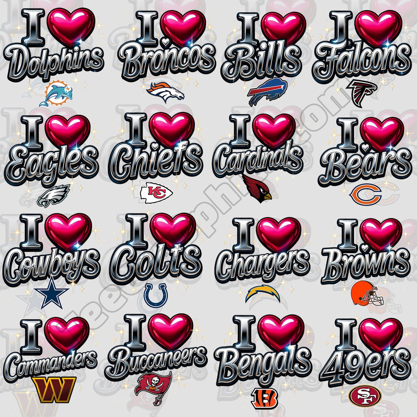 32 I Love NFL T Shirt Designs