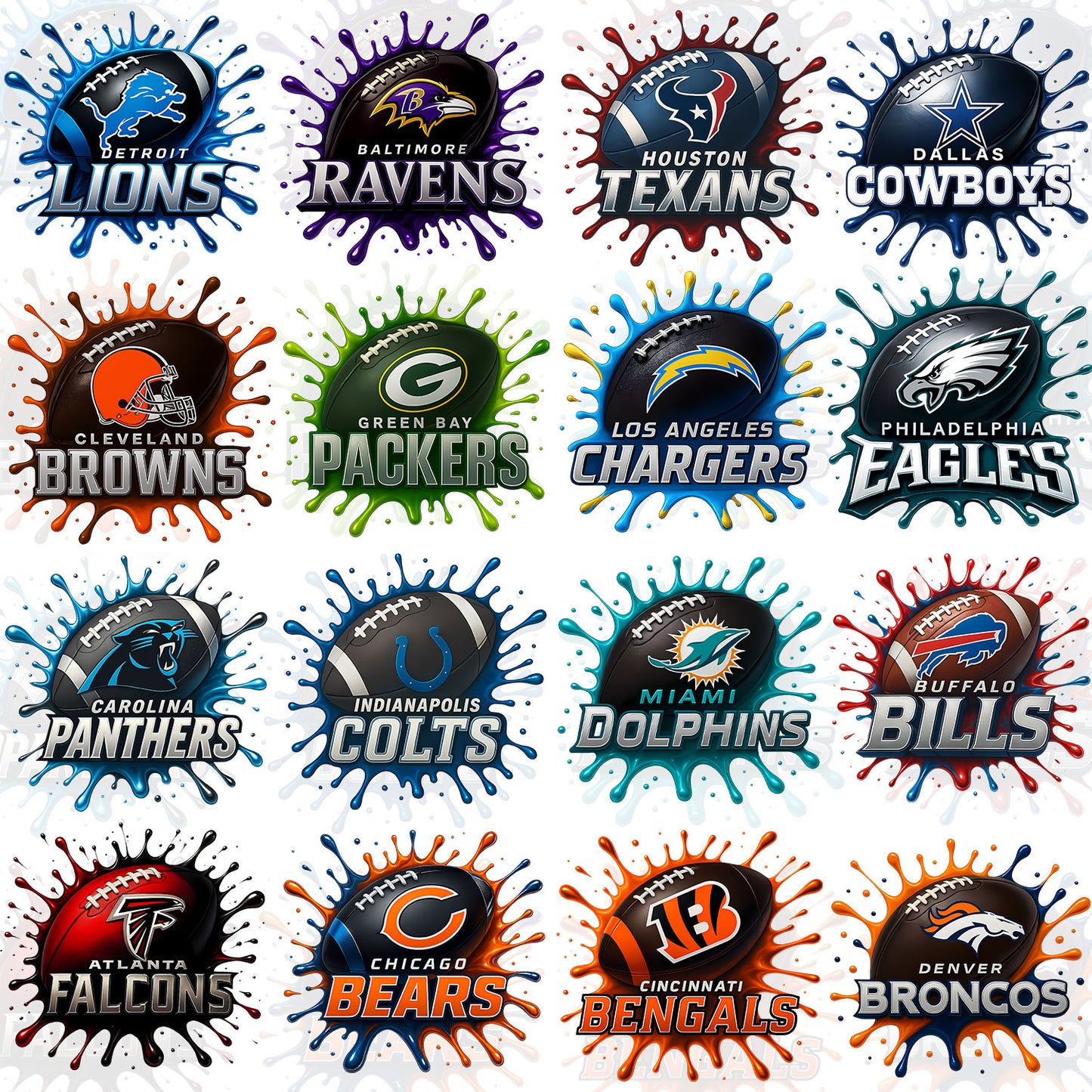 32 Splash NFL T shirt Designs