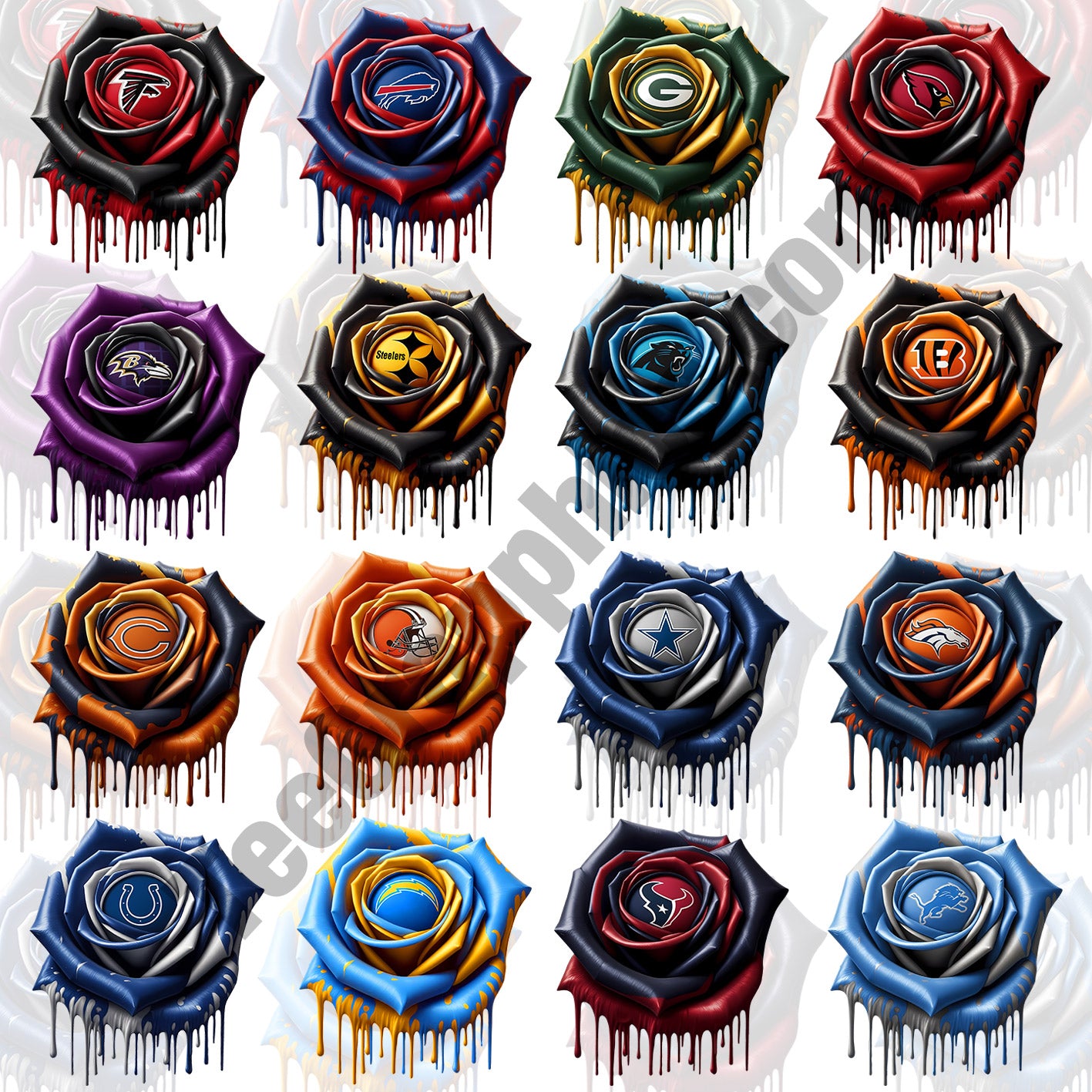 32 Dripping Rose NFL T Shirt Designs