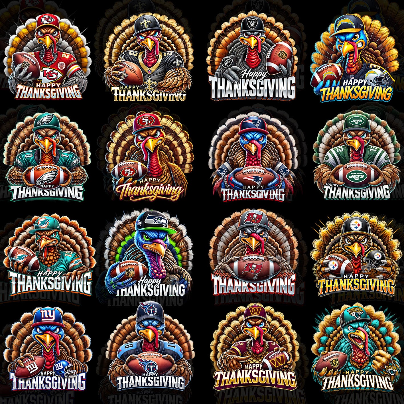 32 Thanksgiving NFL T Shirt Designs