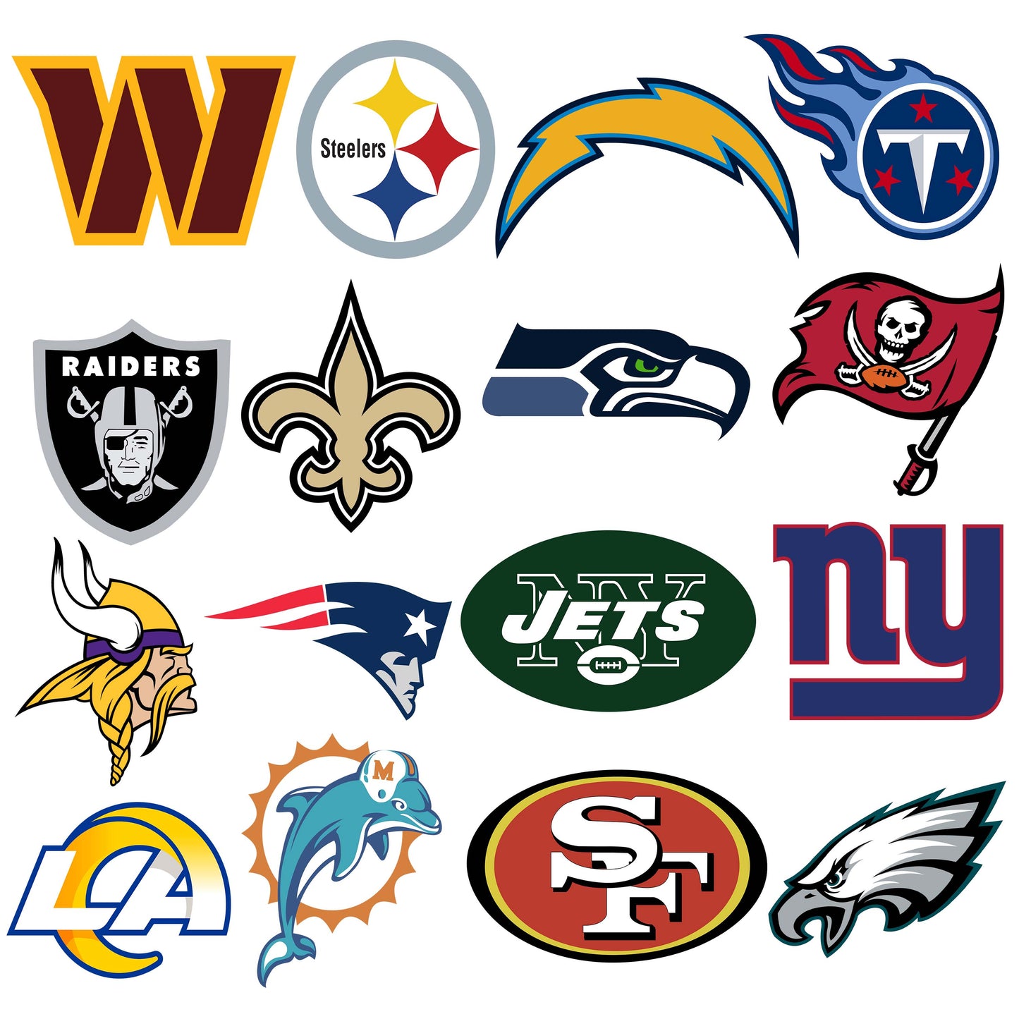 32 NFL Team Logo Designs