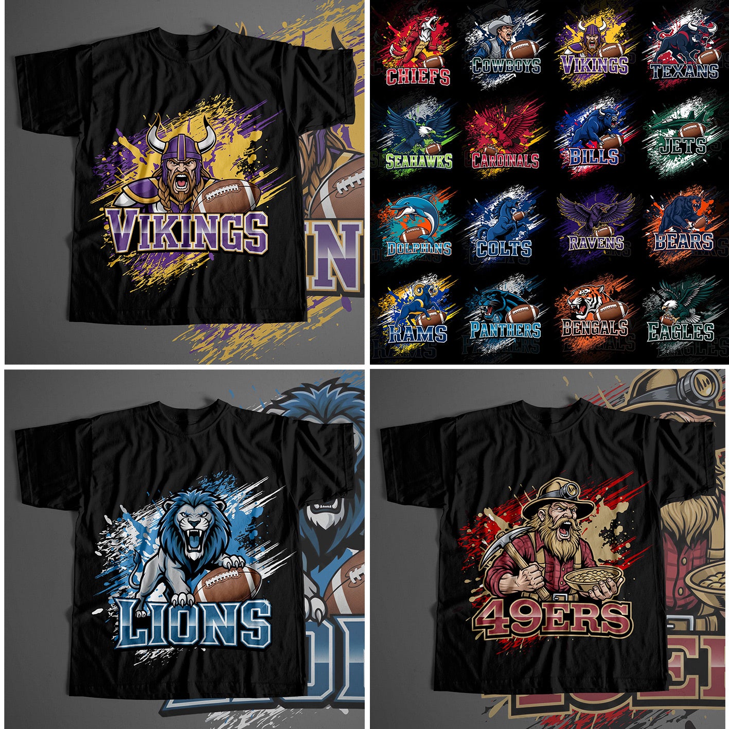 32 NFL Mascots T Shirt Designs