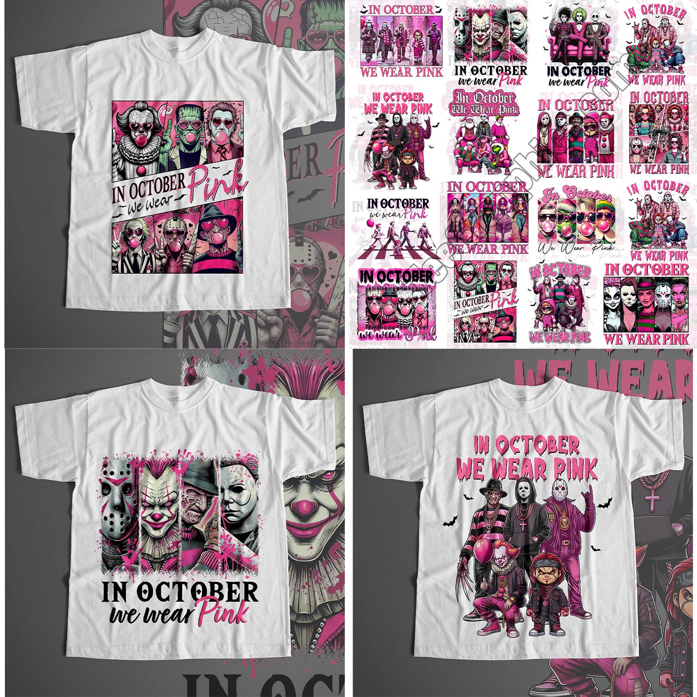 16 We Wear Pink Halloween Designs PNG