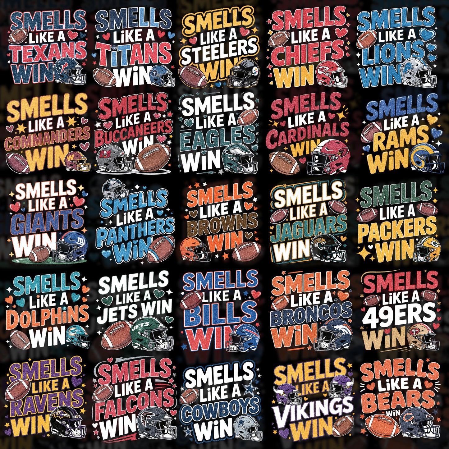 32 Smells Like A Win NFL T Shirt Designs