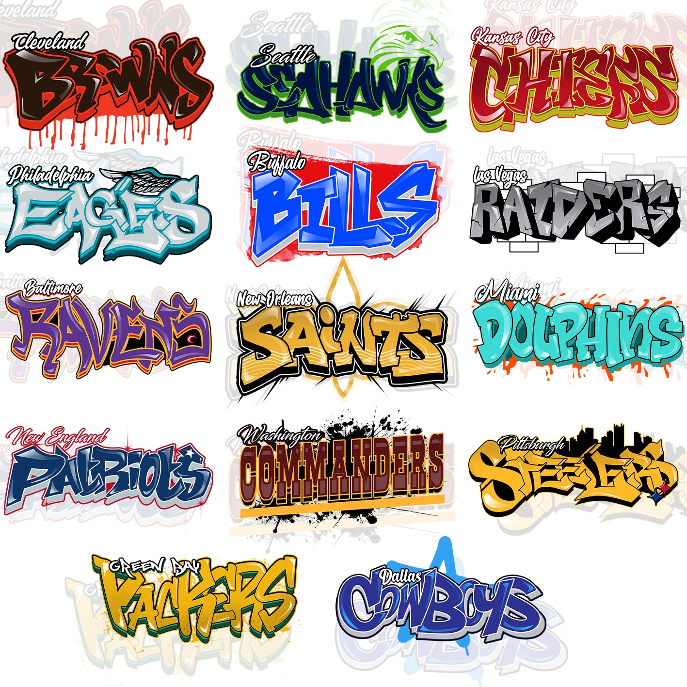 32 Graffity Style NFL T Shirt Designs