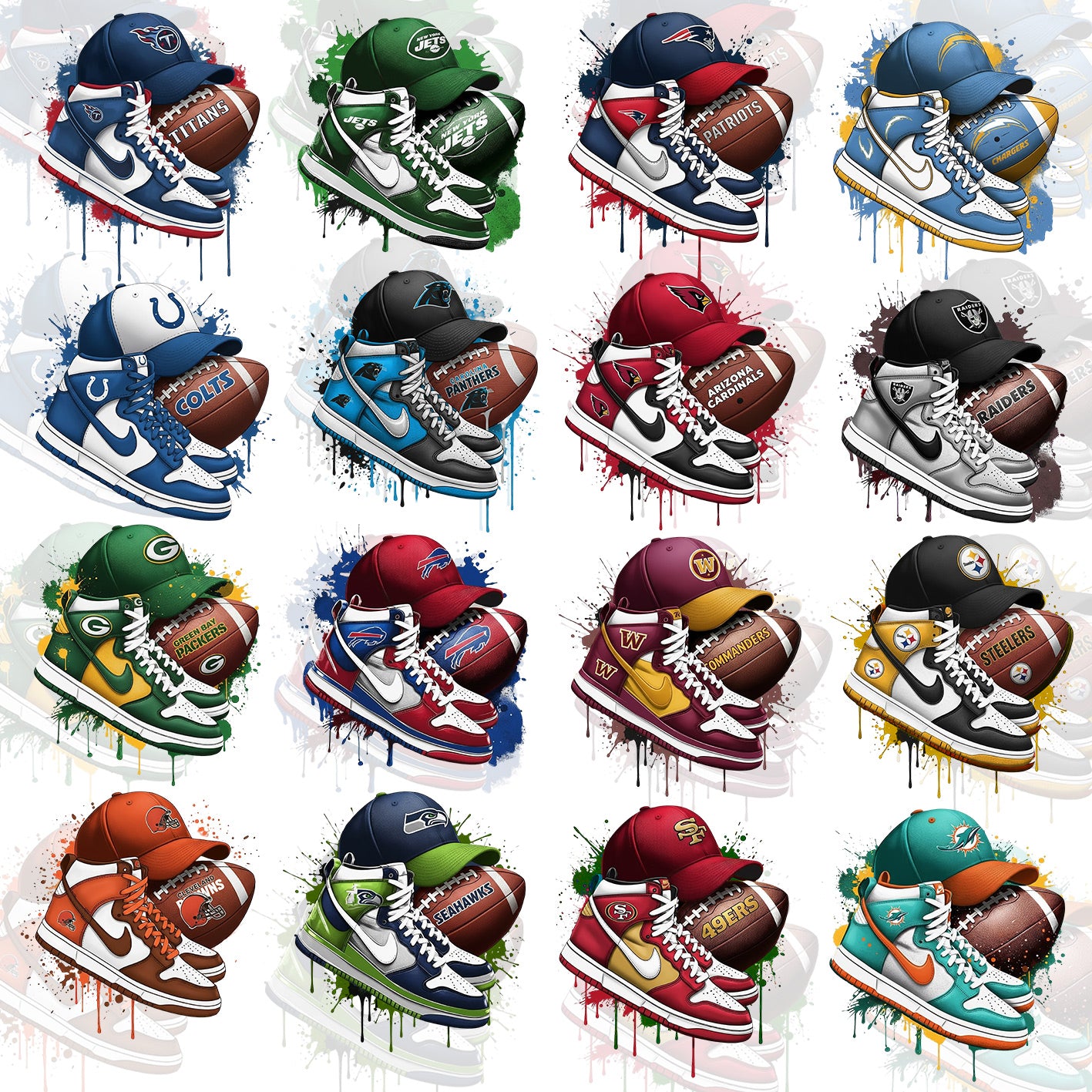 32 NFL Sneakers T Shirt Designs