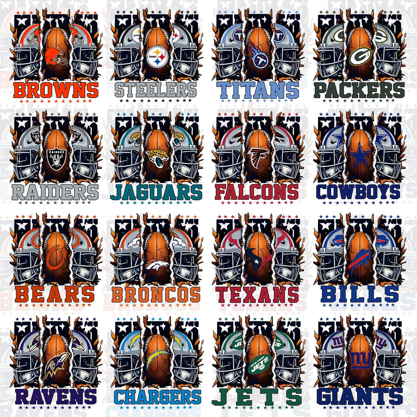 32 Broken Helmet NFL T Shirt Designs