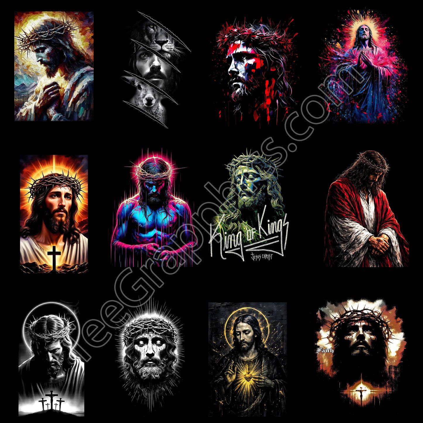 12 Jesus Halftone T Shirt Designs