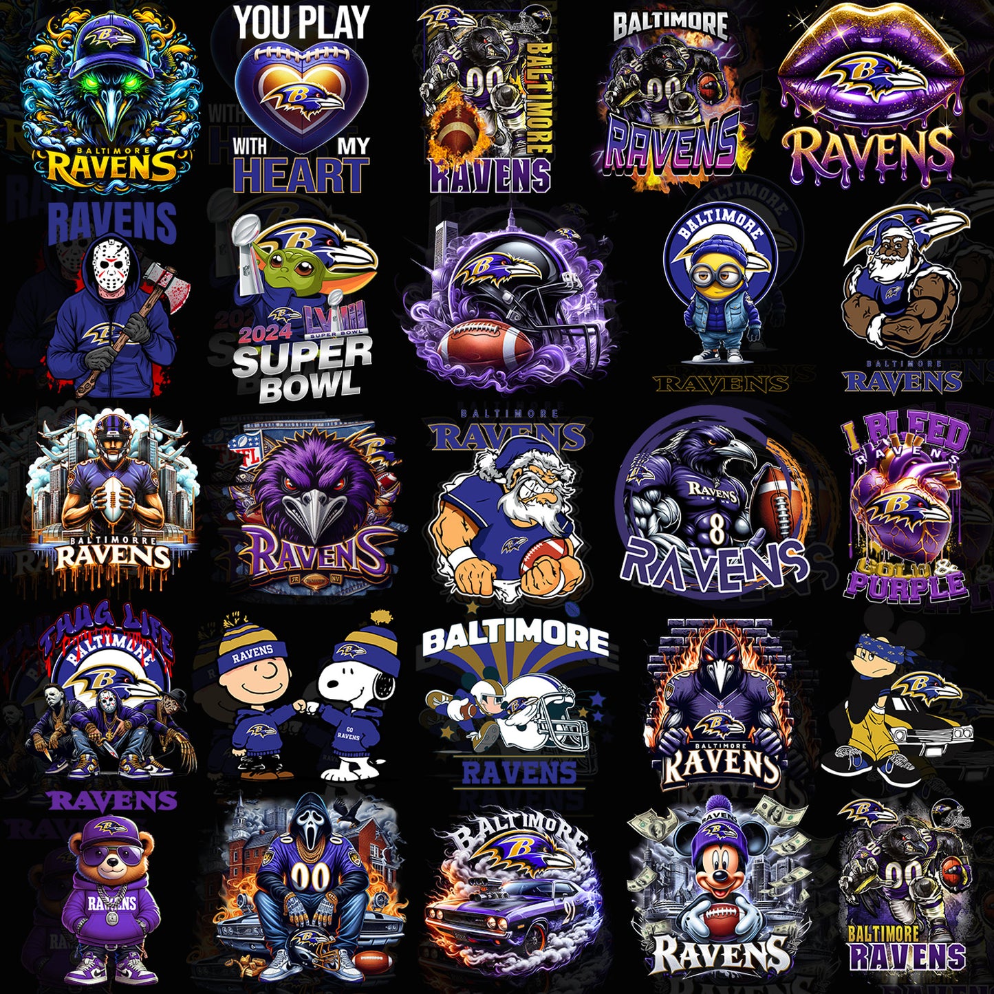 50 Baltimore Ravens T Shirt Designs