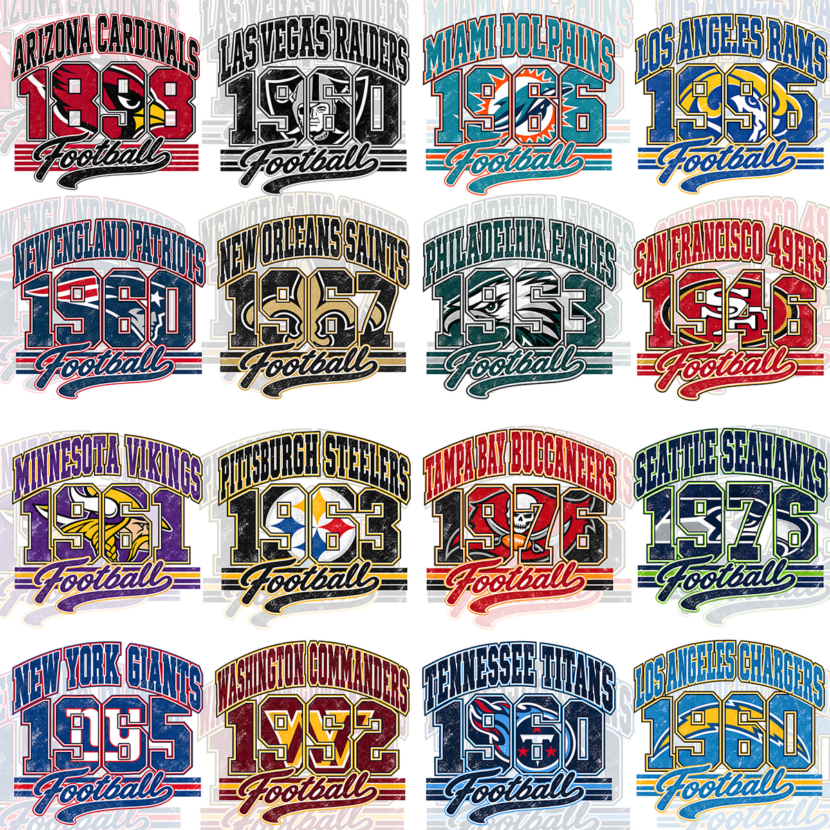 32 NFL Founding Year T Shirt Designs+FREE 10 College Designs