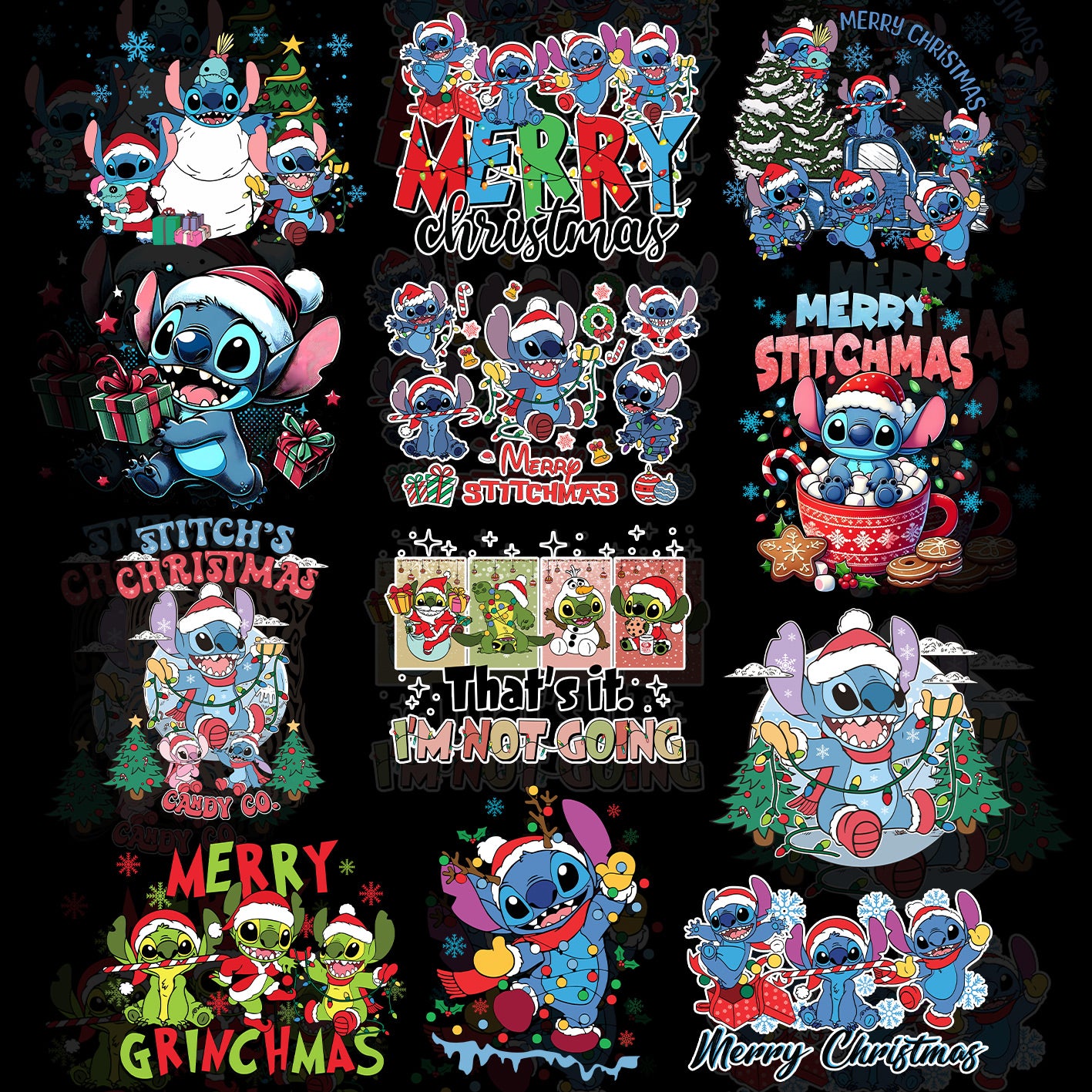 30 Stitch Christmas T Shirt Deisgns