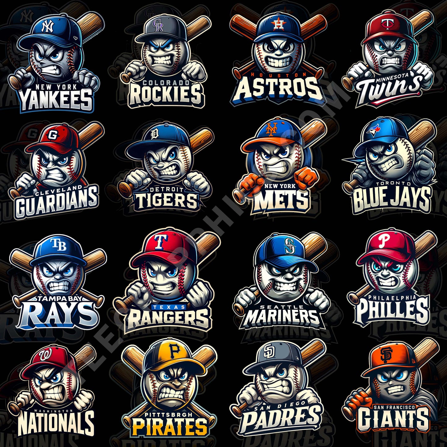 30 MLB Angry Ball T Shirt Designs