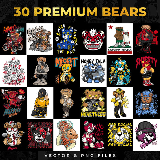 30 Premium Bear T Shirt Designs