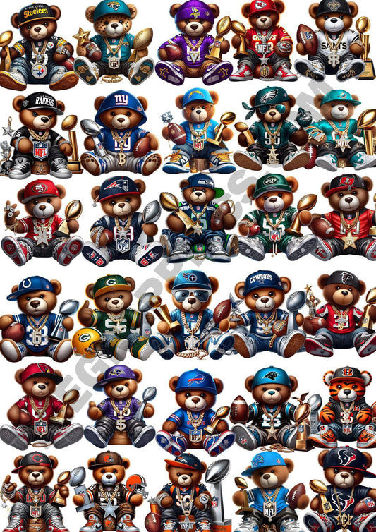 Luxury Teddy NFL T Shirt Designs Vol2