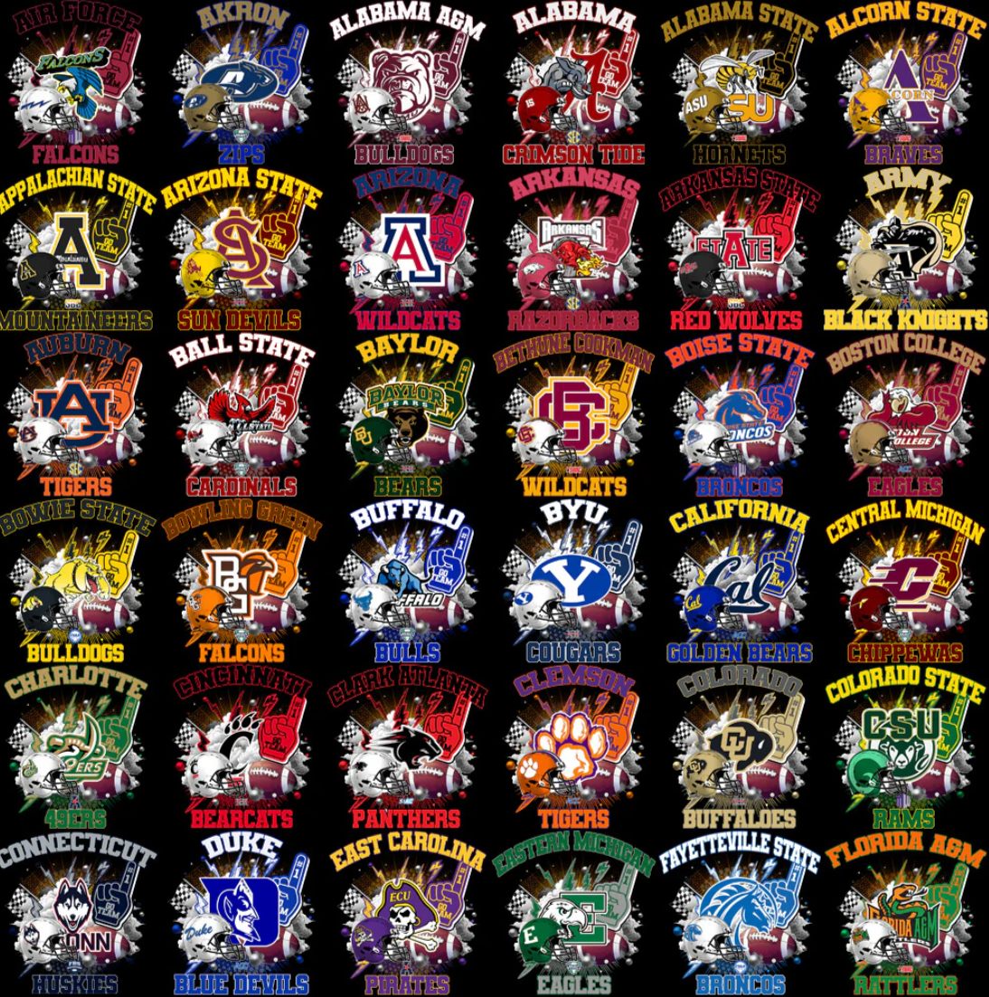 127 College NCAA Team Retro T Shirt Desigs
