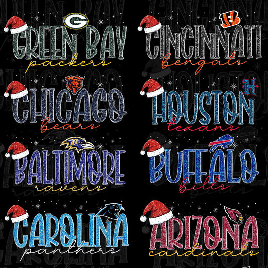 32 Glitter Christmas NFL Team Name Designs