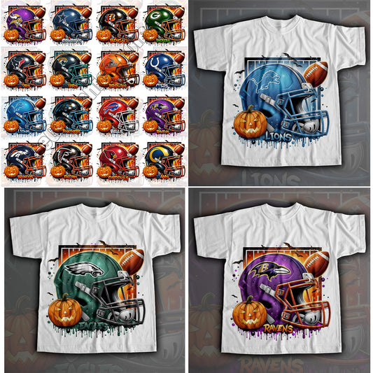 32 Halloween NFL Helmet T Shirt Deisgns