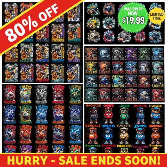 Big Game Deal! Get 5 of our Bestselling NFL T-shirt designs for just $19.99 (80% OFF) — today only! Perfect for every true fan