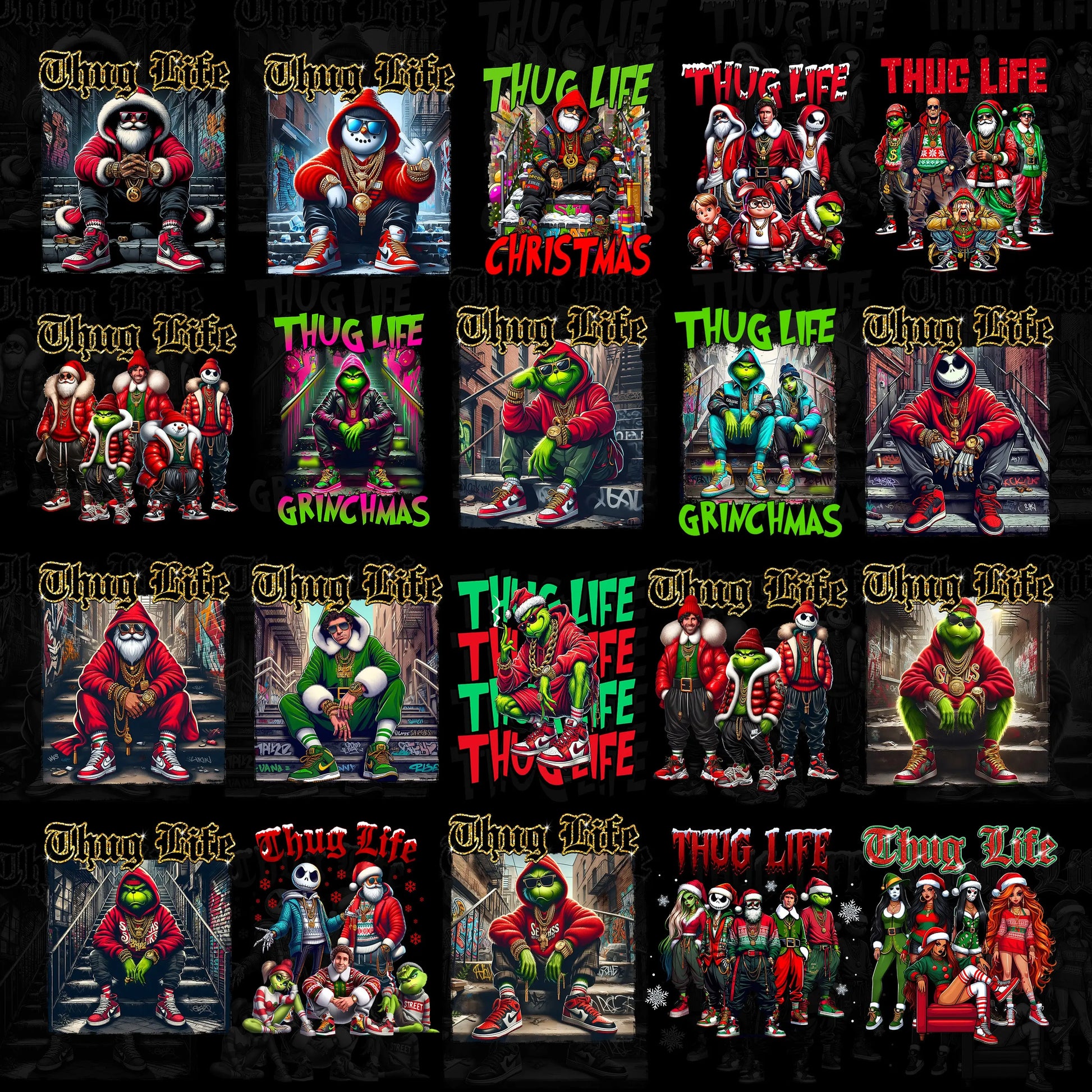 Christmas Thug Life T Shirt Designs TeeGrapphics