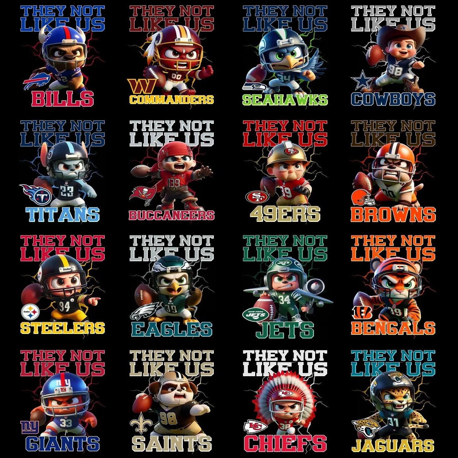 Cute NFL Mascot Designs TeeGrapphics