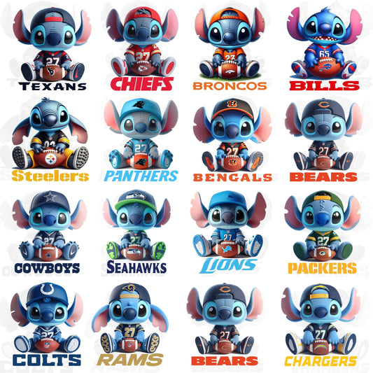 Cute Stitch NFL T Shirt Designs TeeGrapphics